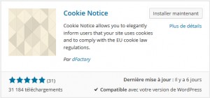 Extension Cookie Notice pour WordPress