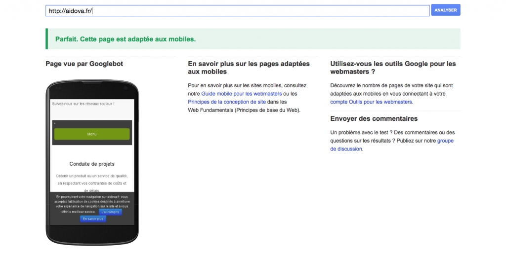 Un site Web adapté aux mobiles est signe de qualité